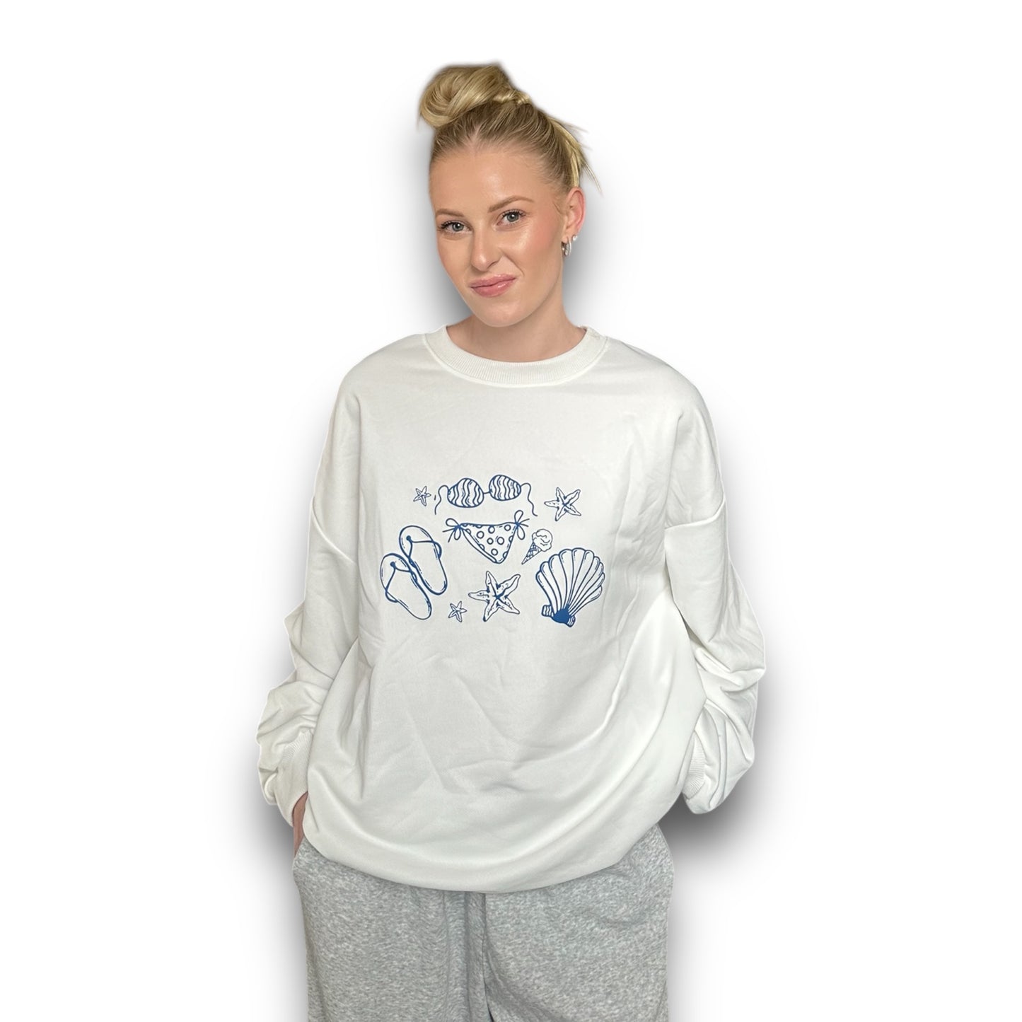 Beach Print Crewneck