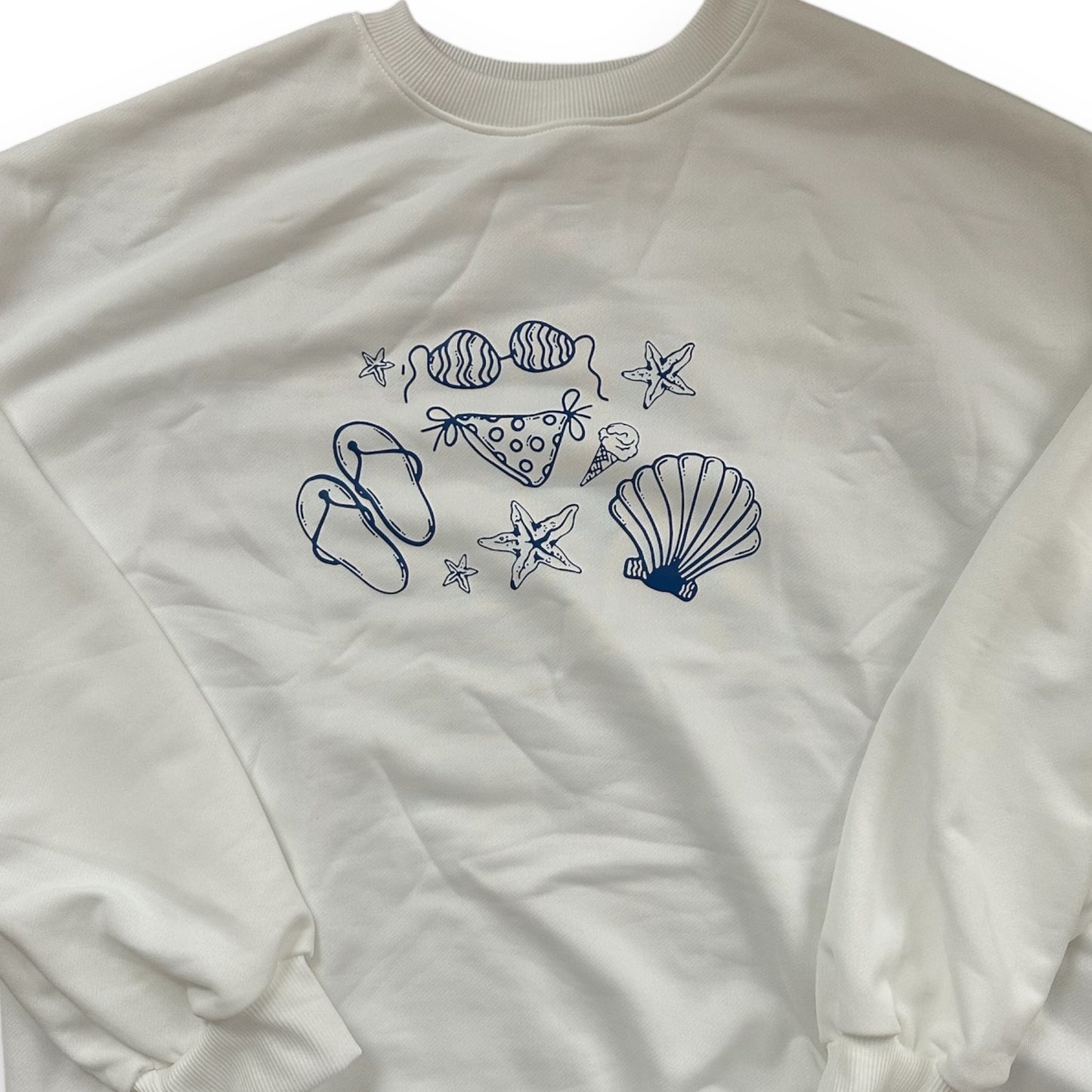 Beach Print Crewneck