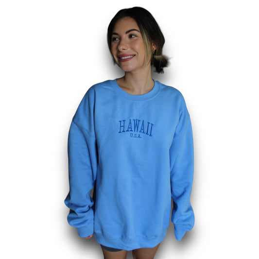 Blue Hawaii Crewneck - Happily Sad