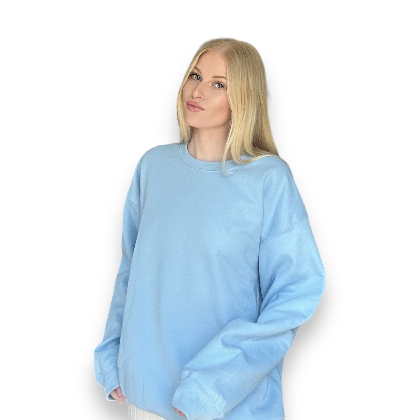 'Take Care Of Yourself' Light Blue Crewneck - Happily Sad