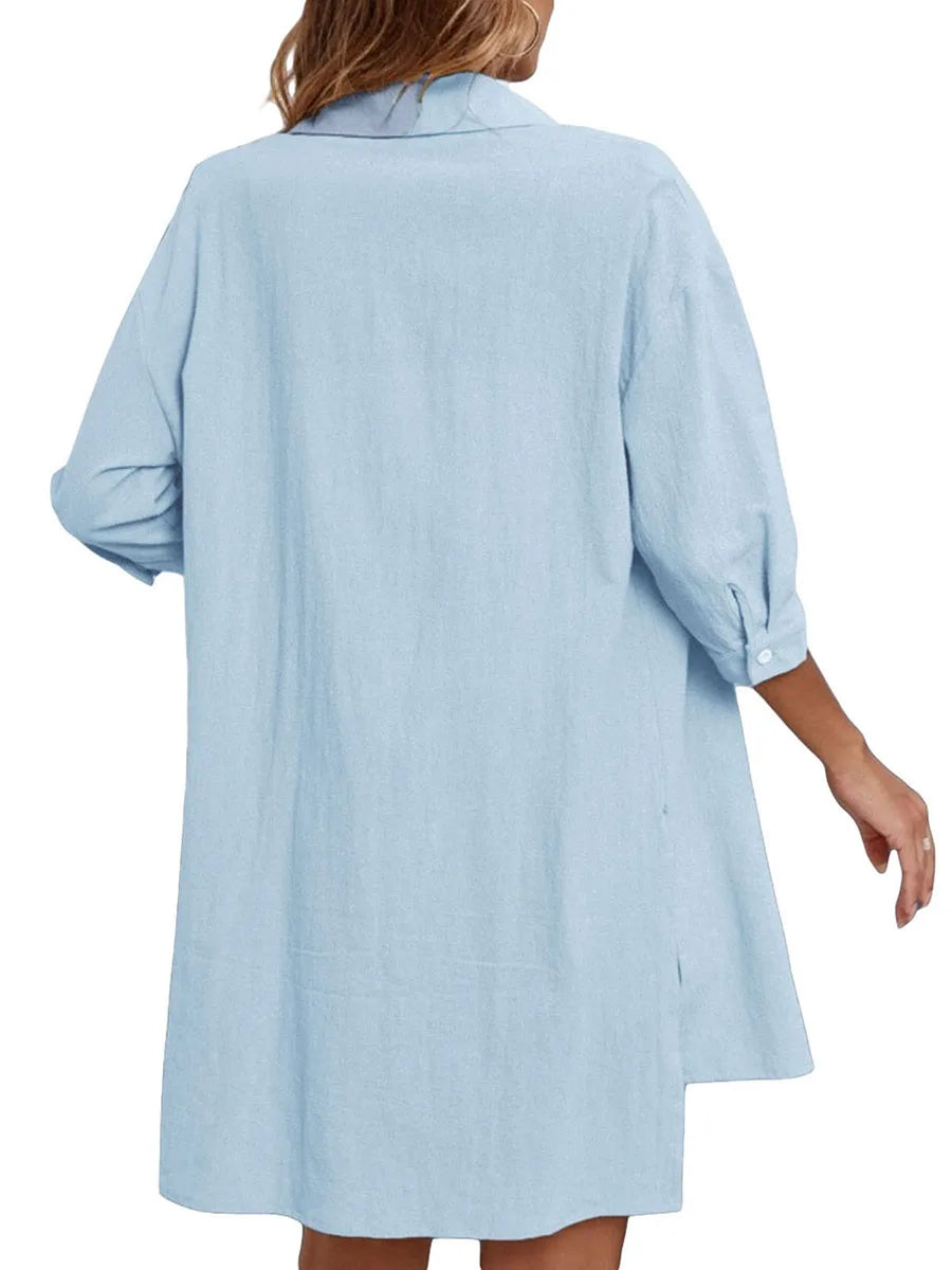 Button Down Oversized Shirt & Shorts Set